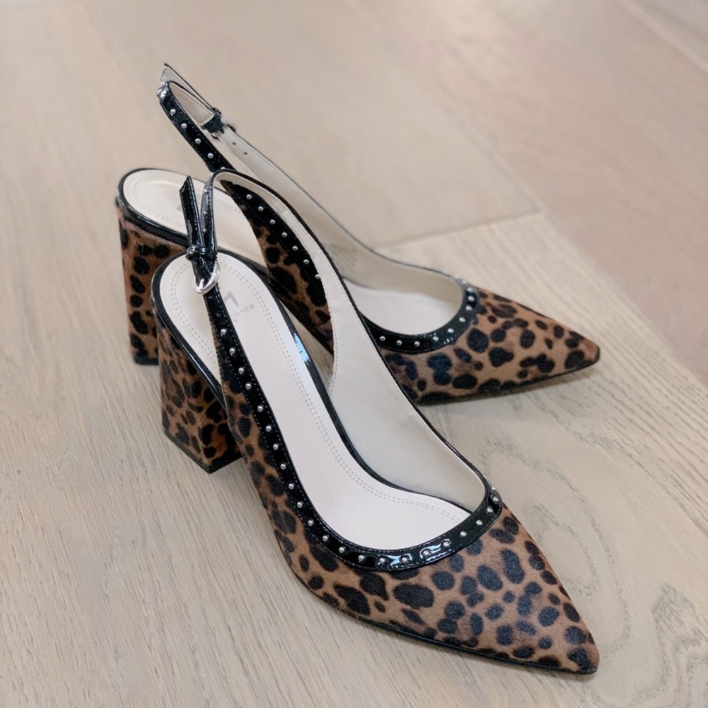 Marc Fisher Joily Haircalf Slingback Pointed Toe Pumps - New Condition Size 8